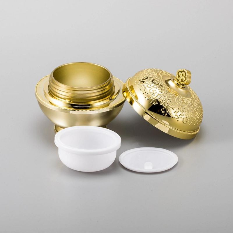 China Factory Direct Supply Bulk Price 20g Luxury Gold Plastic Cream Jar for Skin Care