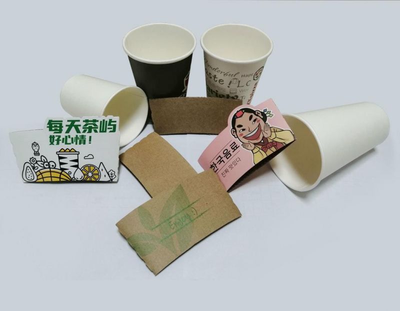 10oz Eco-Friendly Disposable Kraft Paper Cup Sleeve for Hot and Cold Beverage