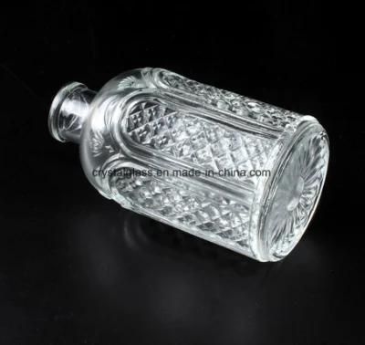 100ml Transparent Glass Embossed Fragrance Diffuser Bottle with Cork