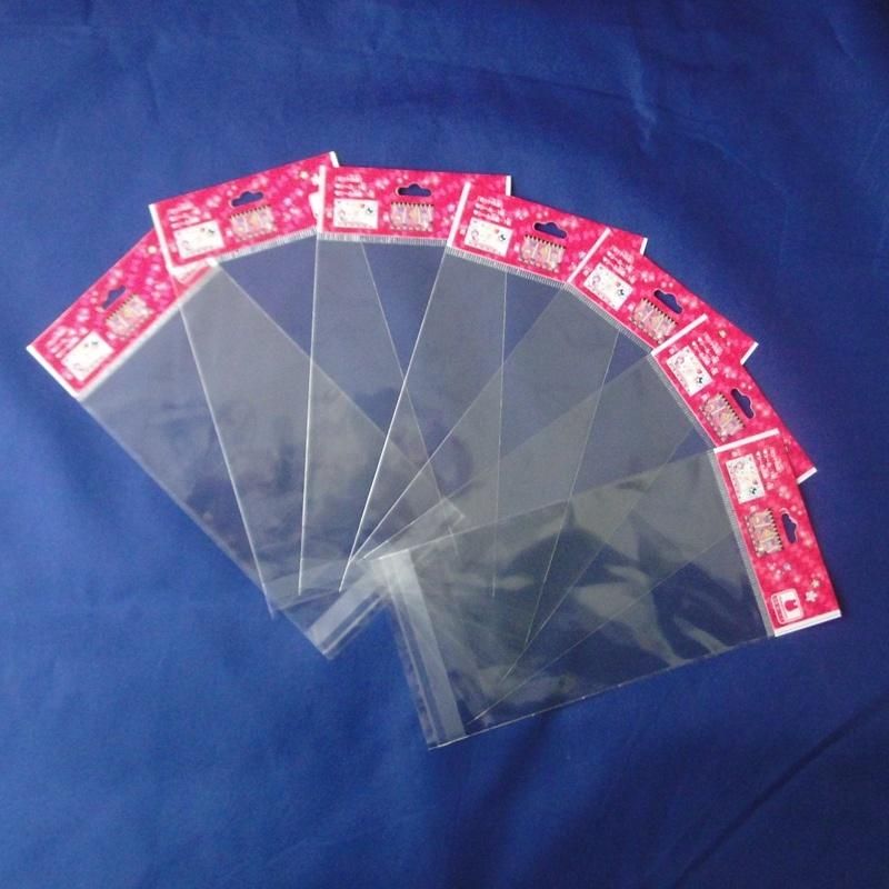 Self Adhesive Sealing Tape Cards Plastic OPP Bag with Header