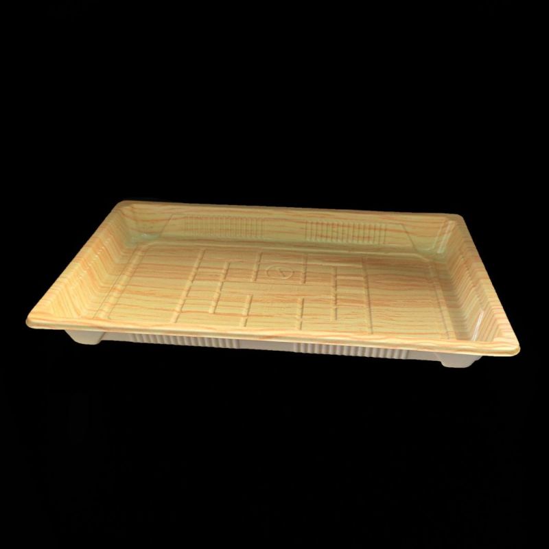 Yellow Sushi Packing Box Plastic Food Tray, Good Quality Sushi box With Transparent Lid