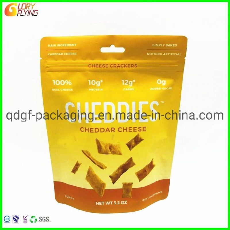 Stand up Plastic Ziplock Food Packaging Bag with Resealable Zipper