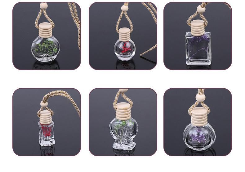 6m-15ml Aromatherapy Essential Oil Diffuser Freshener Decor Accessories Empty Clear Glass Bottle with Wooden Caps Hanging String