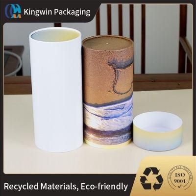 Food-Grade Packaging Composite Tube Rigid Cardboard Cylinder Bio-Friendly Customized Powder Package Candy/Chocolate/Cookie Metal Lid Packaging