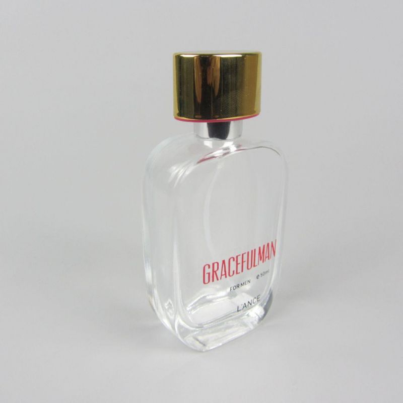 Custom Luxury Crimp Spray Emtpy Glass 50ml Perfume Bottle