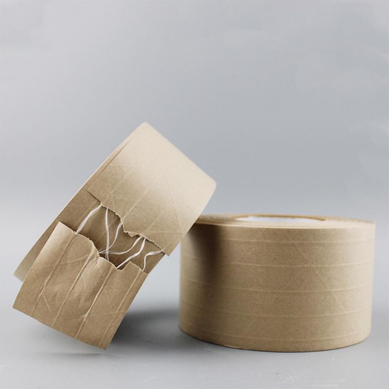 100% Recyclable Biodegradable Reinforced Kraft Paper Tape Water Activated Tape