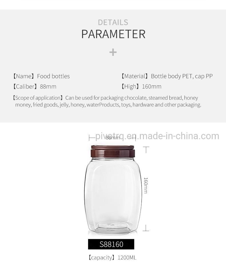 1200ml 40oz Plastic Wide Mouth Jar for Candy for Food