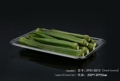 Supermarket Biodegradable Serving Tray Fruits Vegetable Storage with Dividers Cover Package Trays