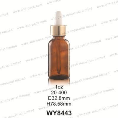 30ml Clear Blue Amber Green Round Glass Dropper Bottle 1oz Essential Oil Bottles