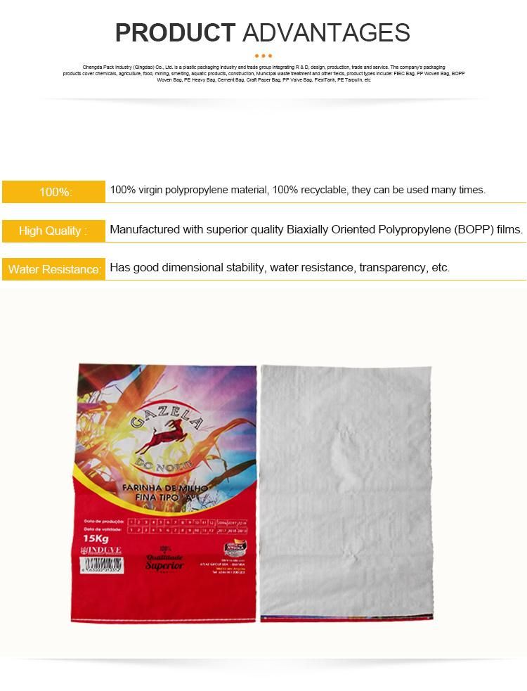 Recycled Laminated Woven PP Bags Woven Sacks for Packaging 20kg 50kg Feed Fertilizer Flour Sugar