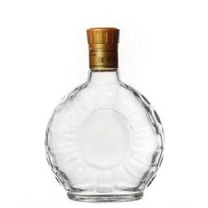 Wholesale High Quality Flint Flat Wine Liquor Glass Bottle with Screw Cap