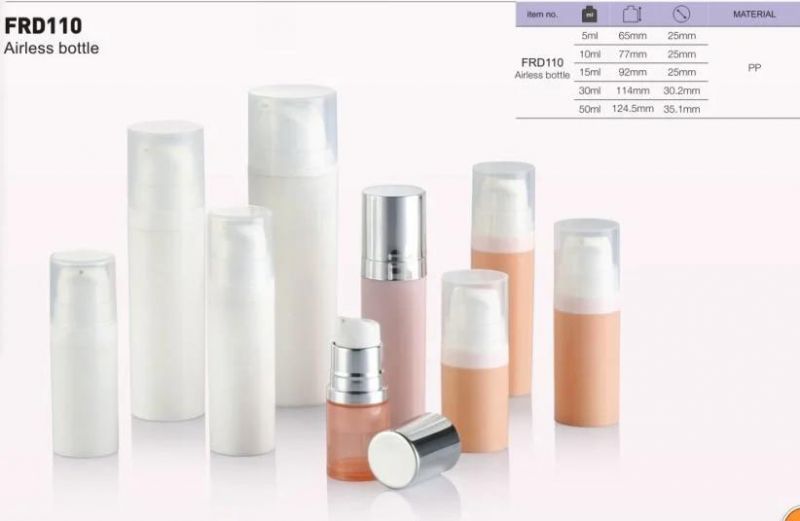 5ml 10ml 15ml 30ml Airless Airless Cream Bottle Transparent Cream Oil Bottle Custom Color Airless Pump Bottle