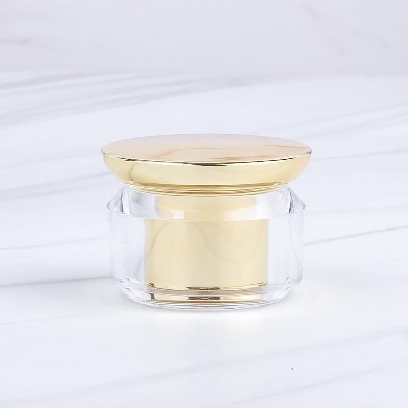 in Stock 20g 30g 50g Gold Silver Fancy Cosmetic Packaging Empty Acrylic Plastic Skincare Cream Jar