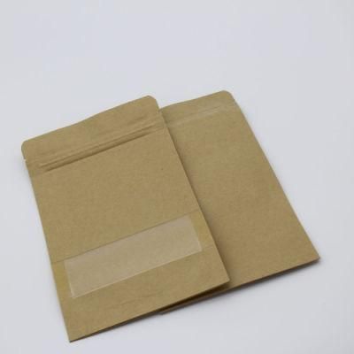 Custom Printing Degradable Plastic Bag Kraft Paper Bags Snacks Food Packaging Bag with Window