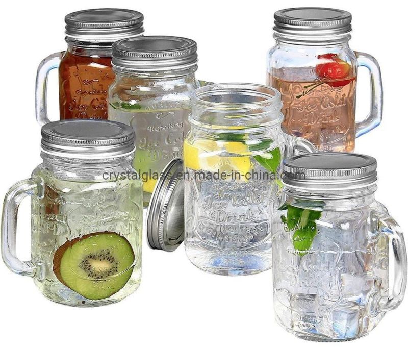 480ml 16oz Hot Sale Glass Juice Cup with Handle