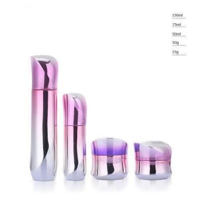 Ll15 Cylinder Round Frosted Cosmetic Cream Bottle Otion Glass Bottle for Face Cream with Aluminum Pump Sprayer Have Stock