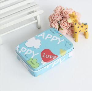 Playing Cards in Tin Box Blue Cartoon Tin Box Cookie Box