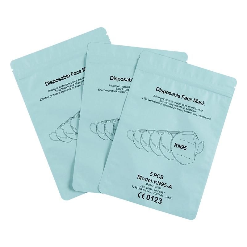 Clear Plastic Ziplock Pouch Face Mask Packaging Bag