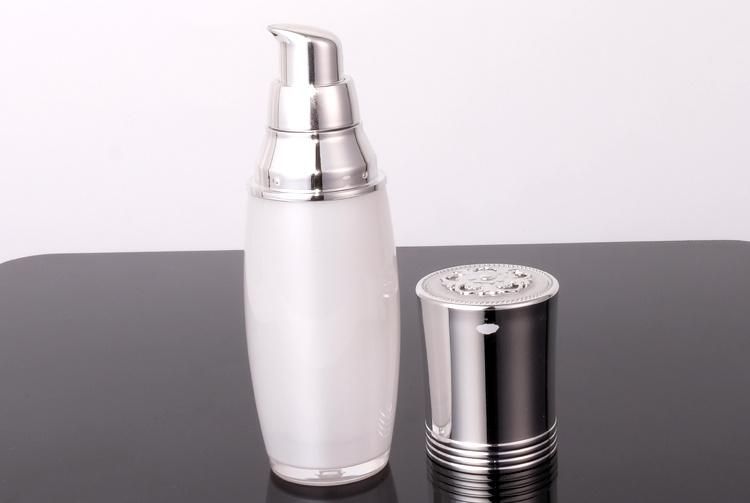 20ml 50ml White Acrylic Lotion Pump Bottle with Silver Lid