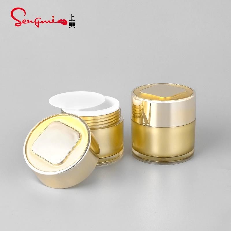 15g Custom Logo Skin Care Luxury Containers Cream Container Acrylic Pot Gold