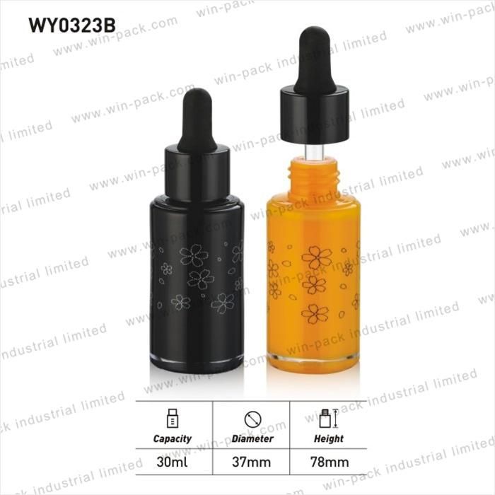 Acrylic Silk Screen Dropper Bottle with Rubber Head in Factory Price High Quality