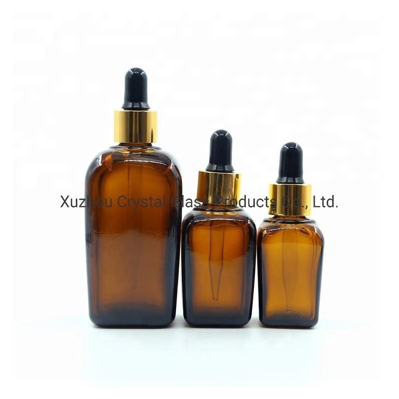 Amber Color Essential Oil Glass Bottles with Dropper Cap