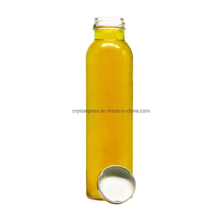 Round Glass Bottle for Fresh Beverage/Fruit Juice/ Milk 330ml 500ml with Twist off Lid