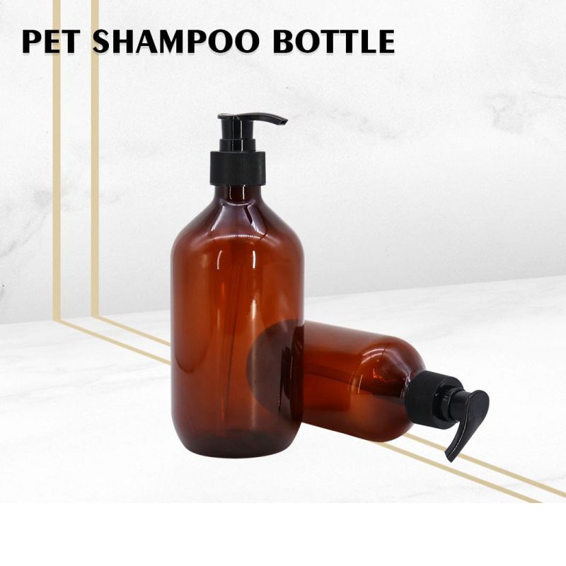 Eco-Friendly Plastic Pet Amber Haircare Shampoo Conditioner Bottles with Customized Logo Printing