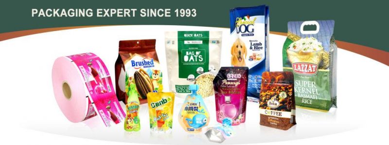 Dq Pack Custom Printed Mylar Bag Custom Logo Bag Three Sides Sealing Packaging Bag for Pet Food Packaging with Transparent Window for Medicinal Packing