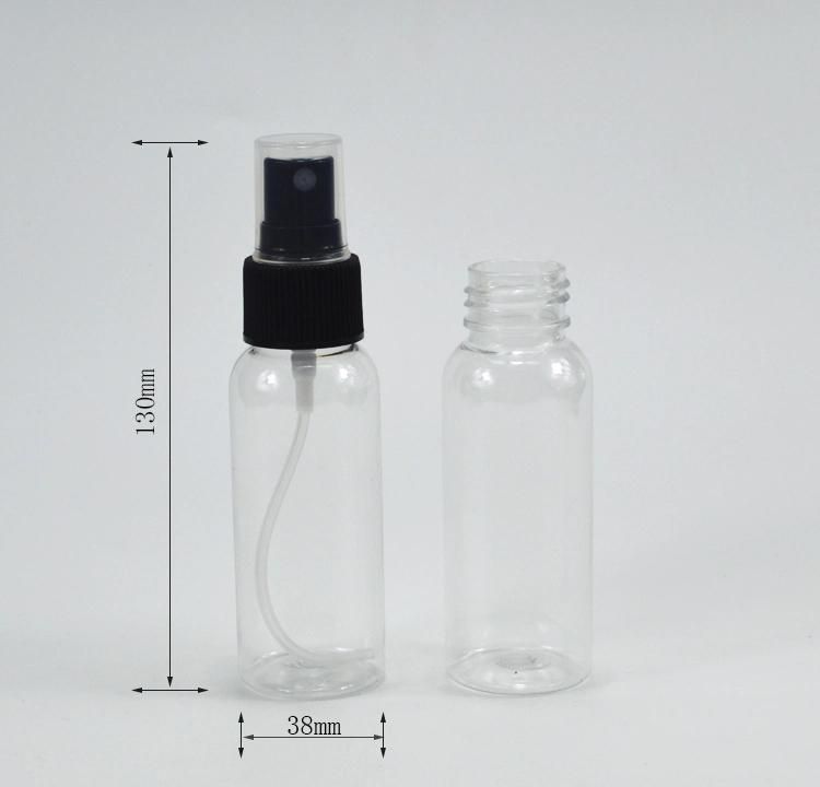 50ml 90ml Clear Blue Green Pet Spray Bottle with Fine Mist Spraye