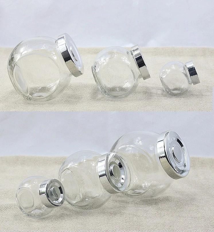 50ml 180ml 380ml 480ml  Dacetedd Round Glass Storage Spice Jar with Lid