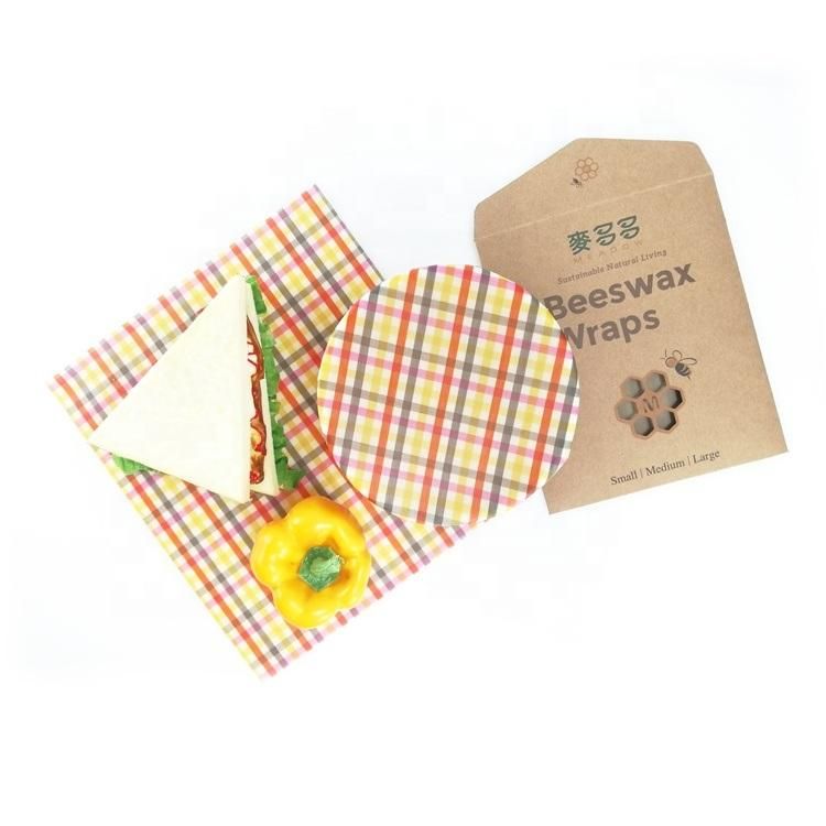 China Factory Wholesale Environmental No Plastic Reusable Safe Biodegradable Beeswax Food Wrap