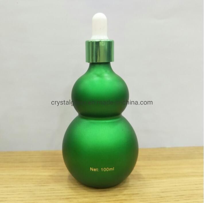 10ml 20ml 30ml 50ml 100ml Gourd or Round Shaped Amber Essential Oil Cosmetic Bottle with Dropper