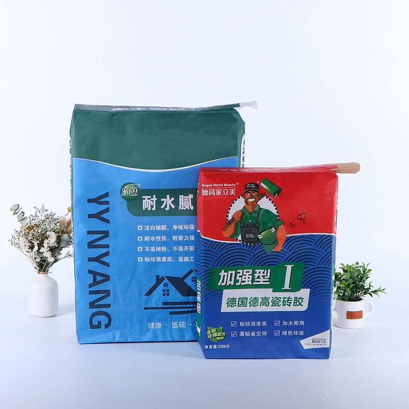 20kg Flat Bottom Cement Paper Bag with Valve Top for Packing Building Material