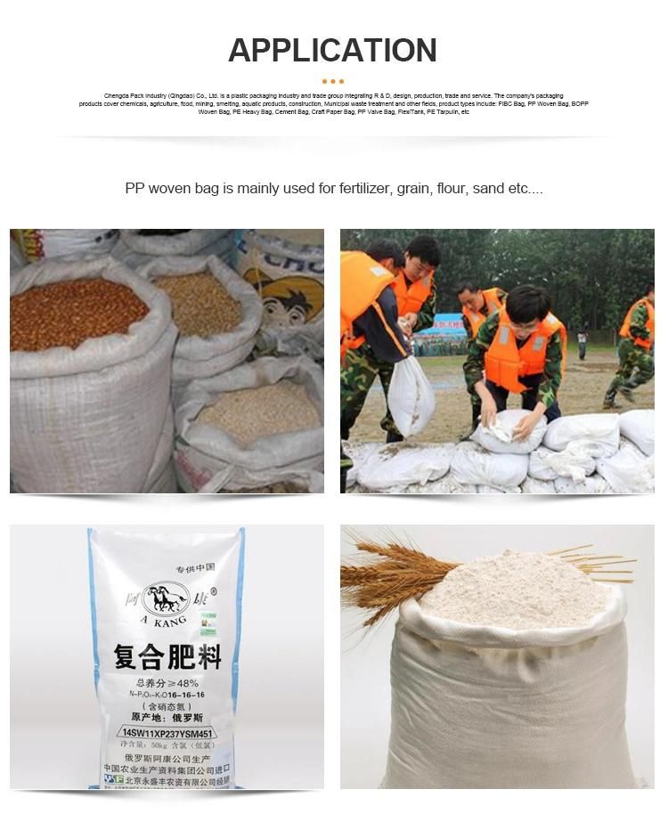 20kg 25kg 50kg Cement Flour Rice Fertilizer Charcoal Packaging Plastic Food Grade White Laminated Bags Sacks