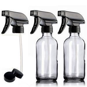 Hot Sale 16 Once Culinaire Transparent Glass Bottles Spray Bottle with Black Spray Nozzle