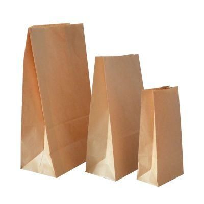 Flat Bottom Recycled Grocery Food Packaging Brown Kraft Paper Bags