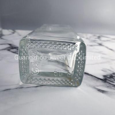 Customized Bar Top Square Glass Bottle 500ml