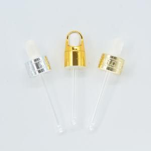 18/410 Gold Aluminum Smooth Droppers 50ml Glass Essential Oil Bottles Dropper with Glass Pipette