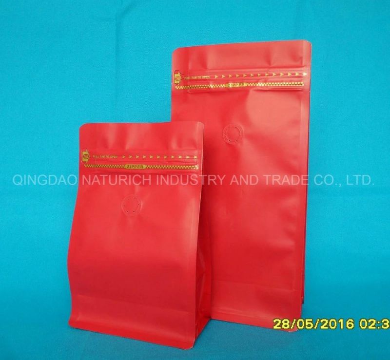 Quad Seal Stand up Plasitc Coffee Packaging Bag/Compostable Coffee Bag Doypack Pouches Mylar Bags