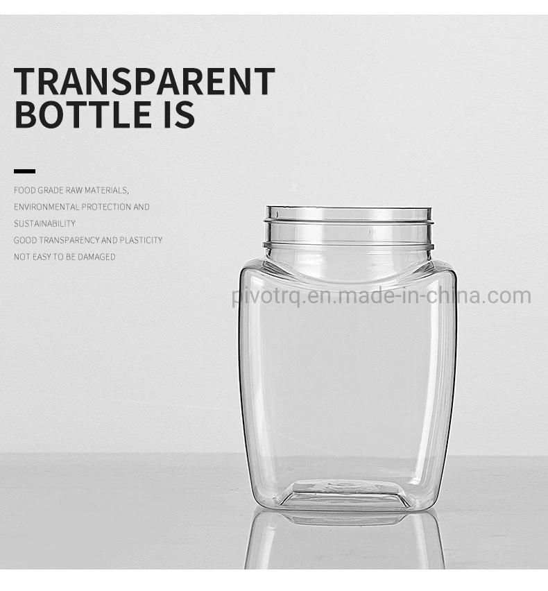 420ml Clear Square Shape Plastic Bottle for Food Storage