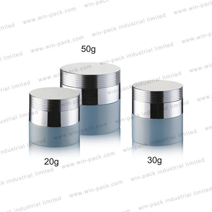 Winpack Popular Product Empty 50ml Glass Cosmetic Cream Jar with Shiny Silver Cap Wholesale