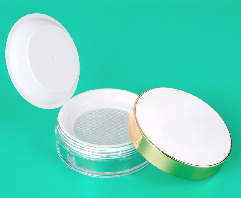 Wholesale Customized Makeup Packaging Round Plastic Empty Loose Powder Jar Cosmetic Case