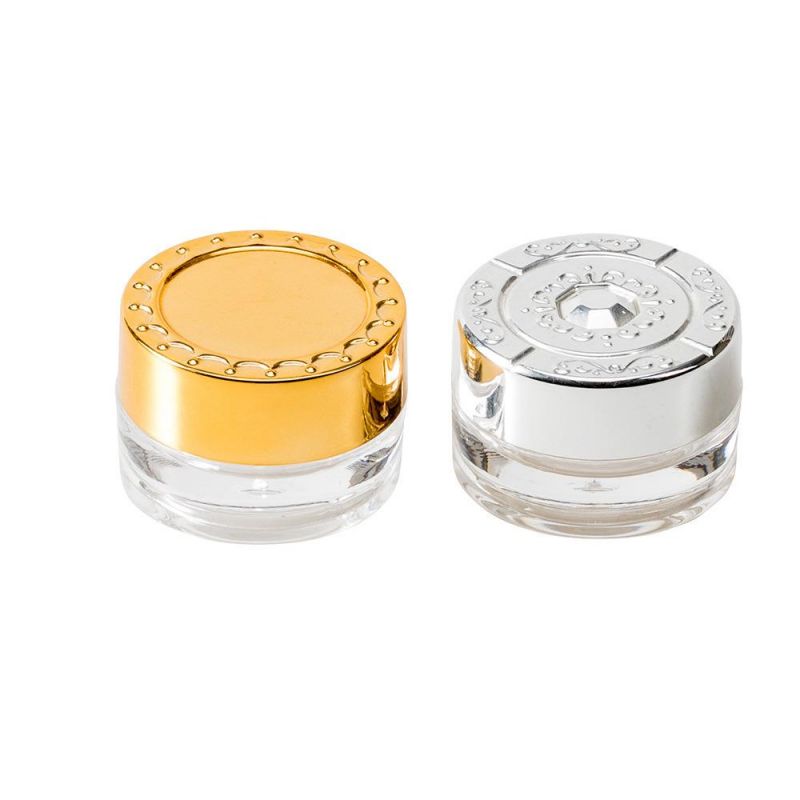 10g Transparent Cream Jar with Gold Lid for Sample Trail