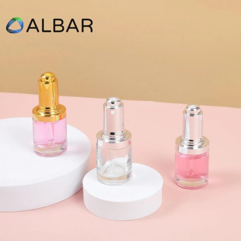 High Quality Thick Base Cosmetic Glass Bottles with Gold Silver Pumps for Perfume