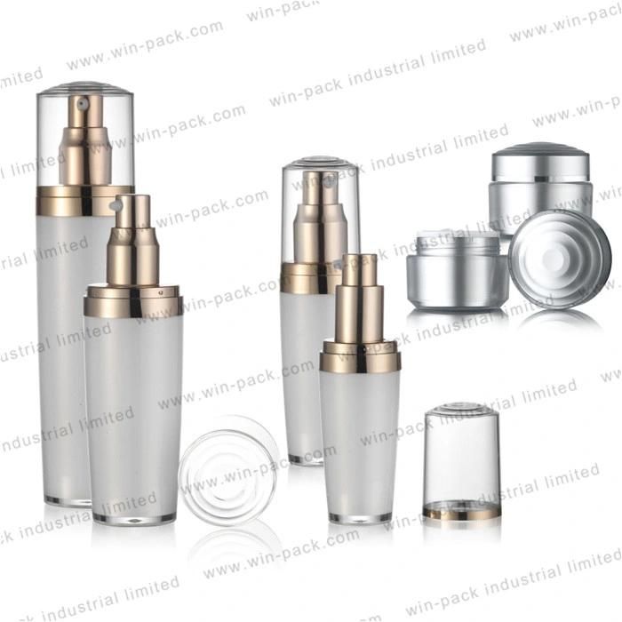 Factory Sell Cosmetic Gold Collar Acrylic Lotion Bottle for Skin Care Use