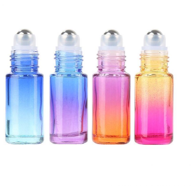 5ml 12 Color Thick Glass Roller Bottle Roller Ball Durable for Travel