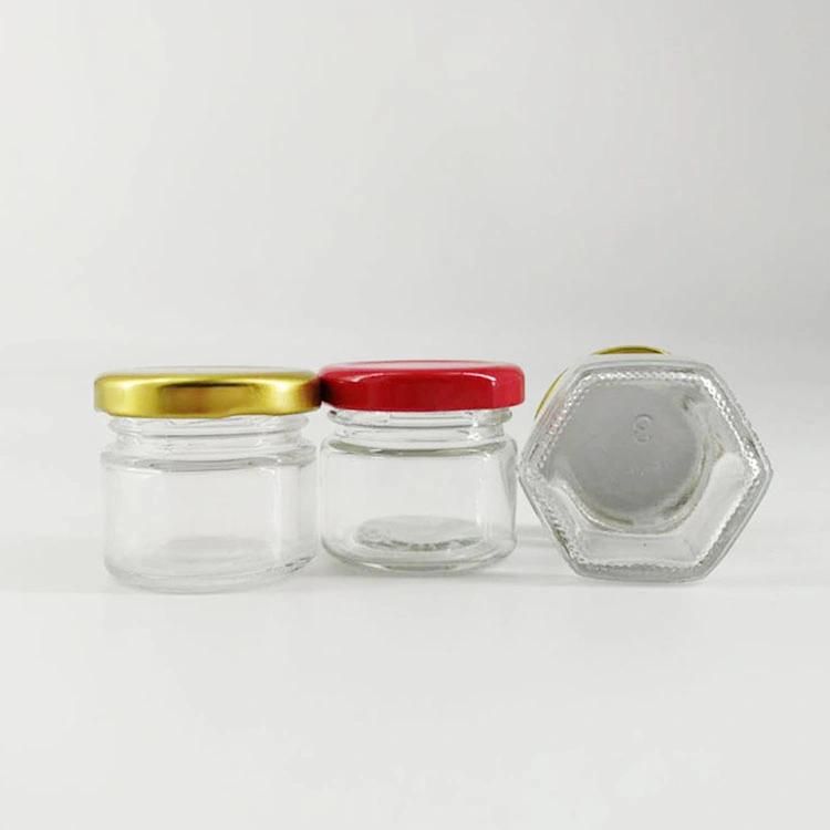 Kitchen Spices Glass Jars 30ml 45ml Round Hexagon Glass Jam Honey Jar for Wedding Favor