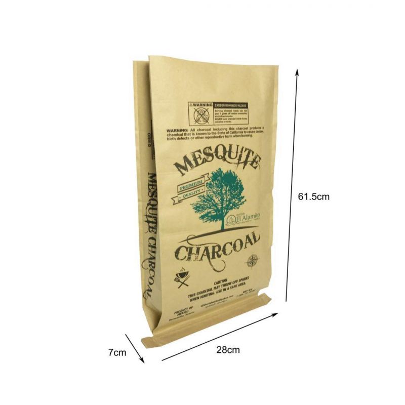 Wholesale Kraft Paper Laminated PP Woven Charcoal Sack Coconut Charcoal