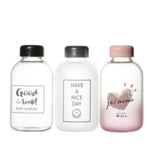 Edible 300ml Round Bottle Printed Bottle Water Glass Bottle